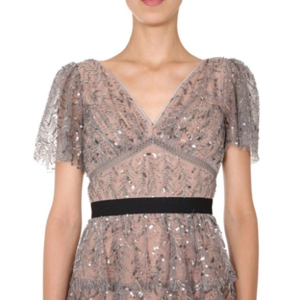 Self Portrait Leaf Sequin Mini Dress - Picture 2 of 9